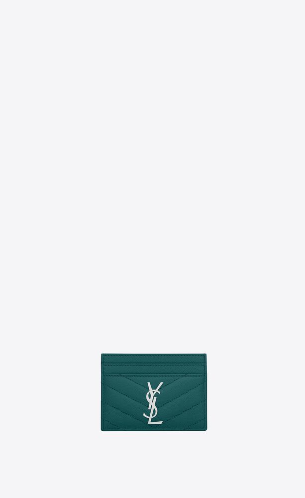 silver ysl card holder