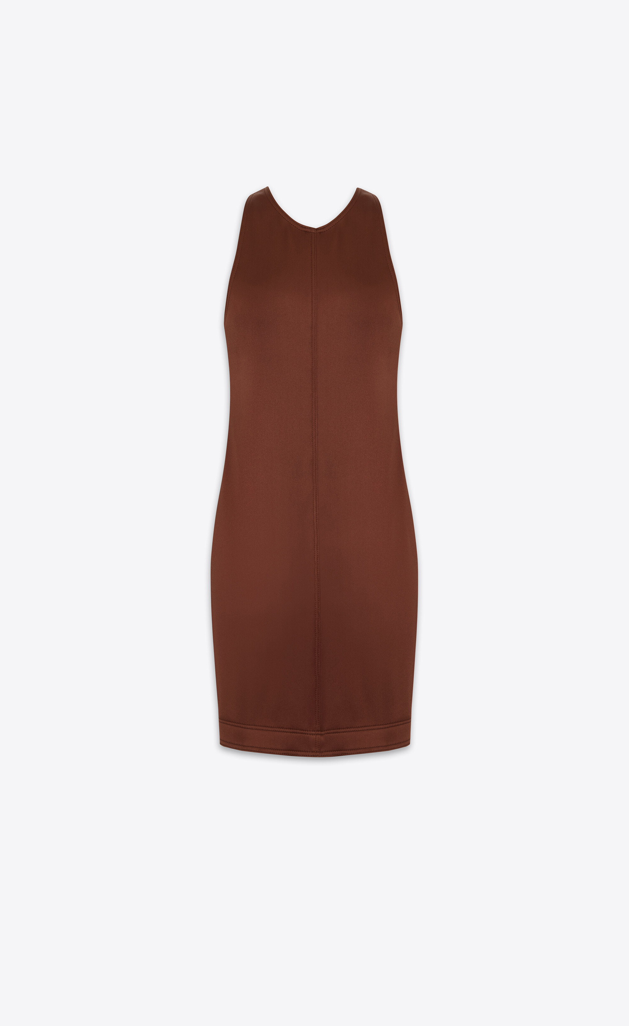 Cross-back dress in stretch duchess silk | Saint Laurent | YSL.com
