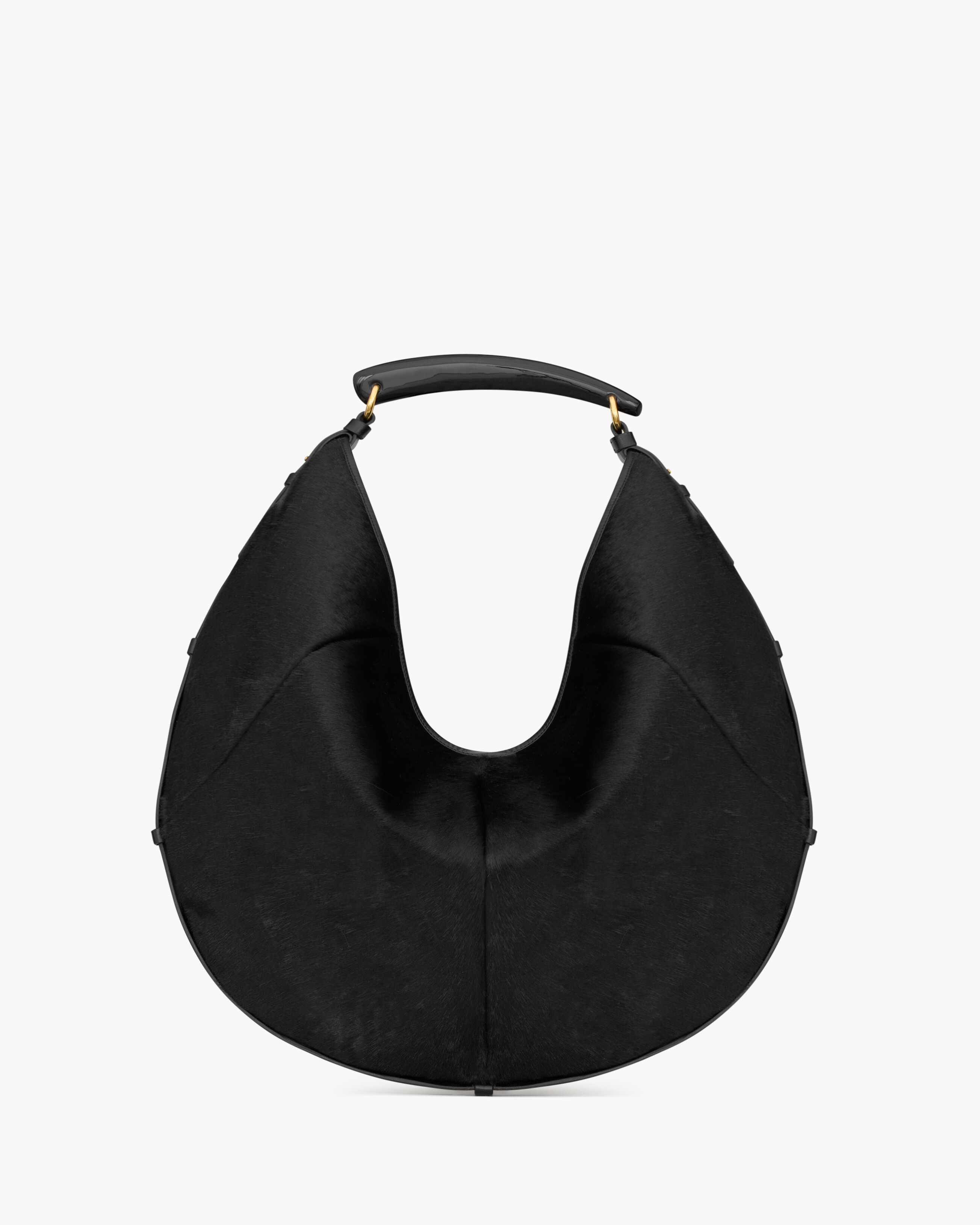 MOMBASA大号马毛效果皮革手袋