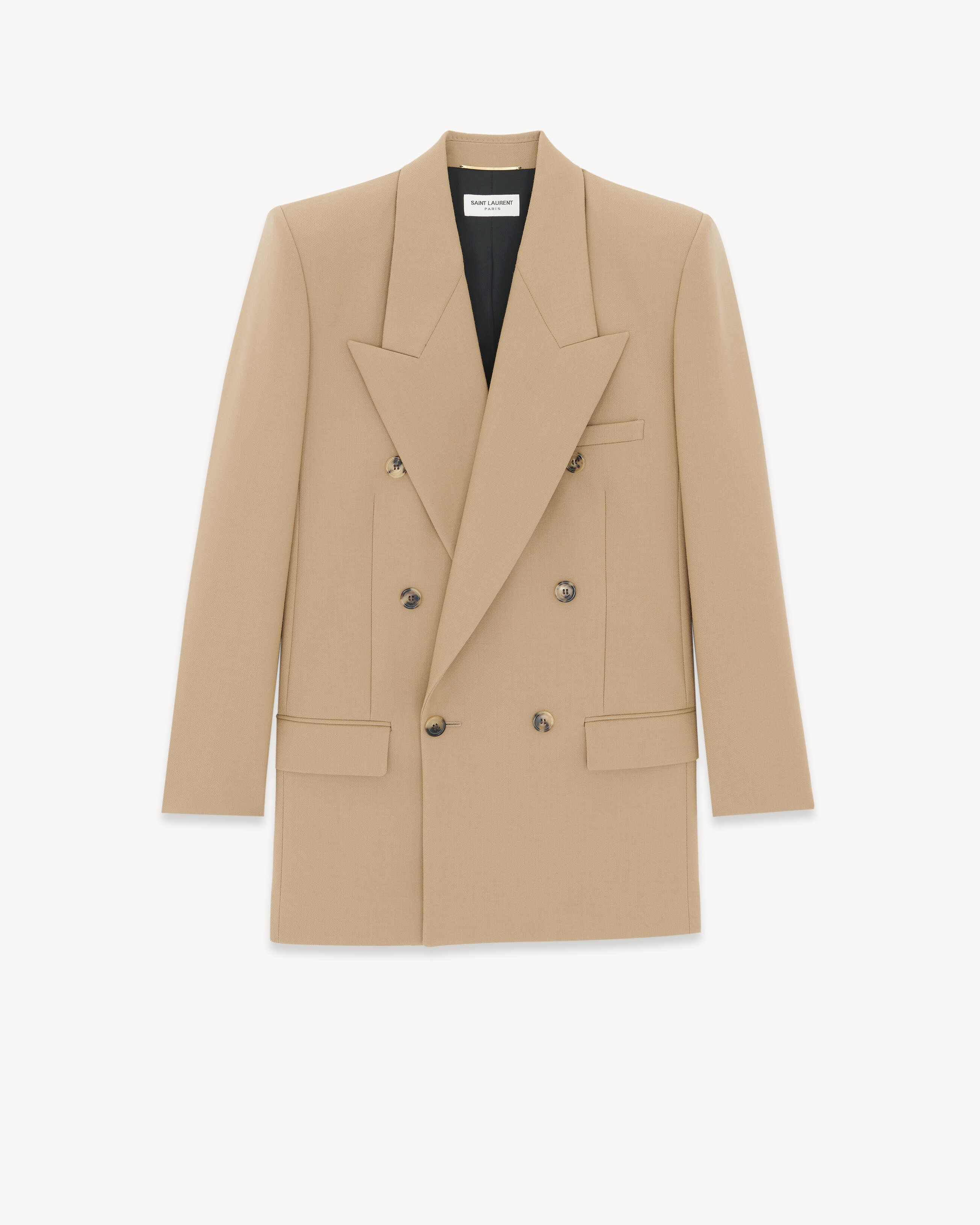 Saint Laurent single-breasted wool coat - Brown