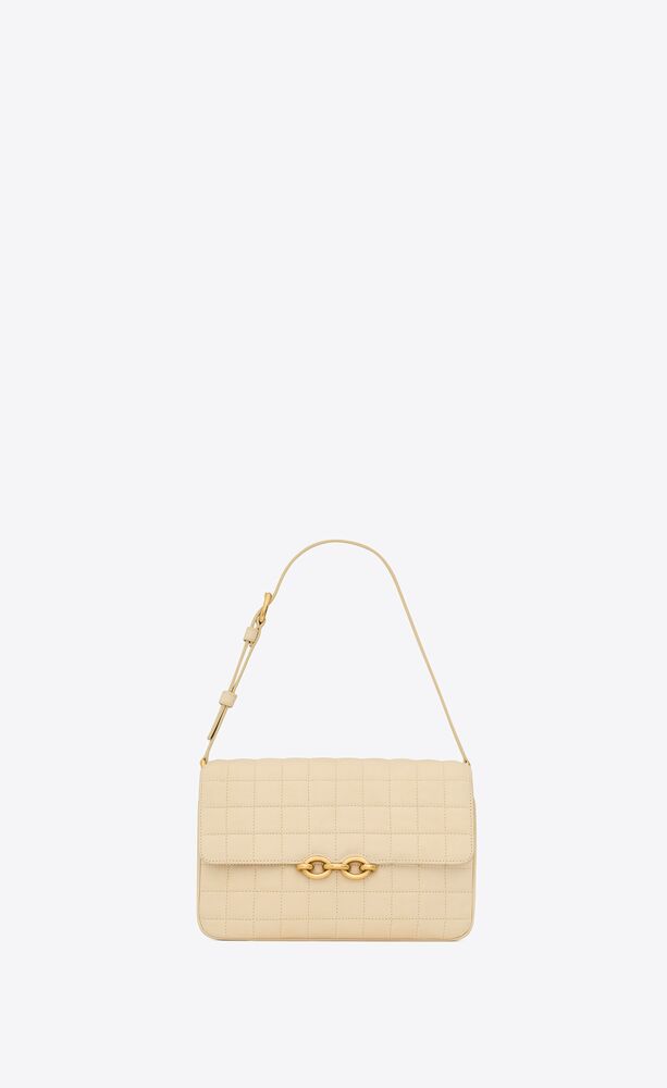 le maillon satchel in quilted suede