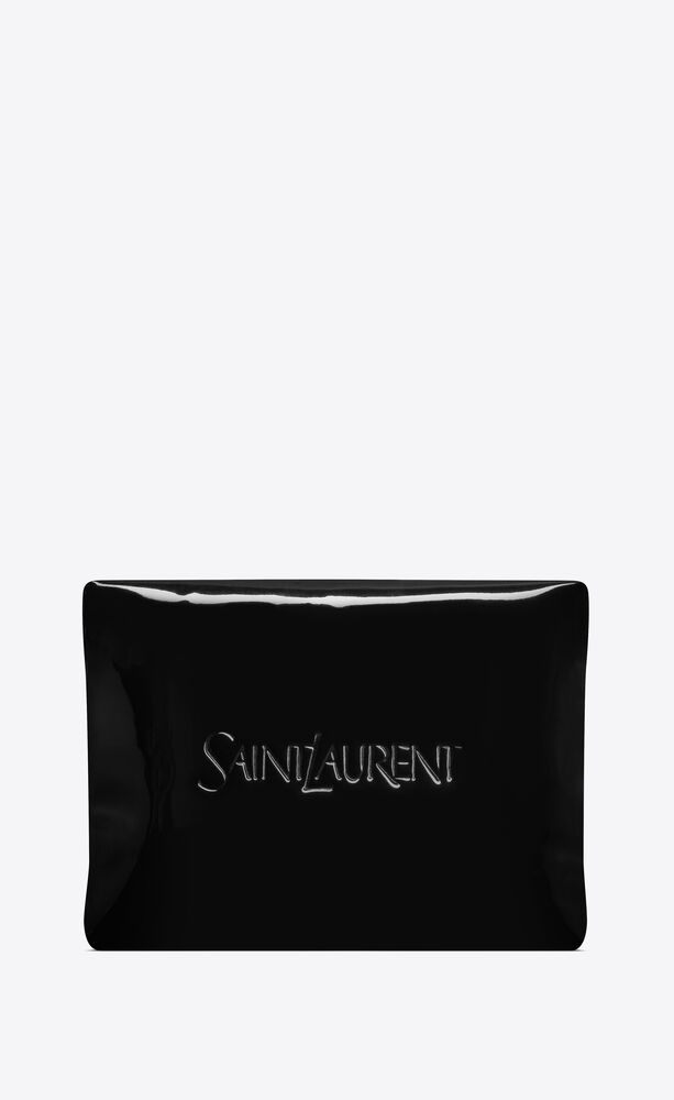 SAINT LAURENT large puffy pouch in patent canvas | Saint Laurent | YSL.com