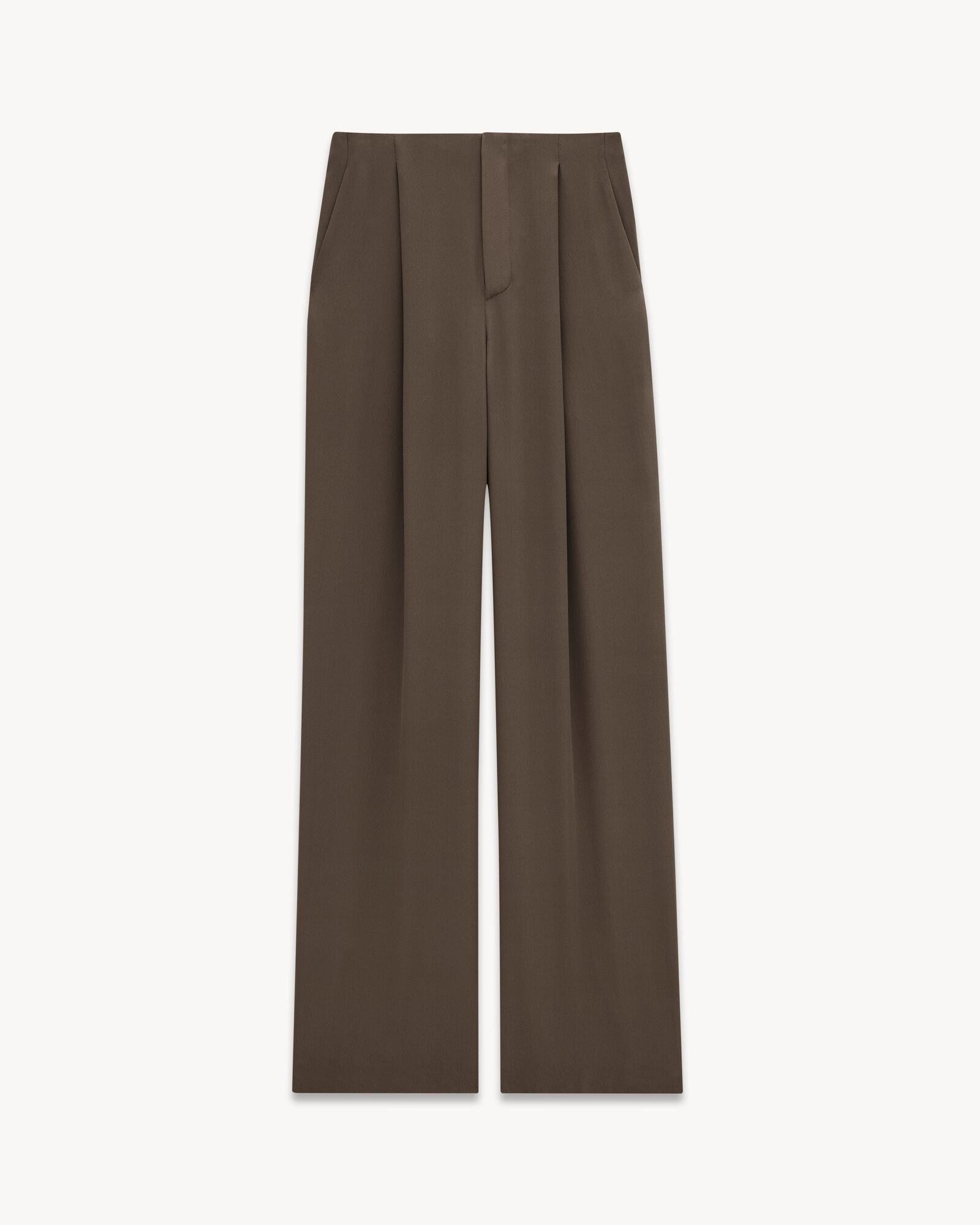 Pantalones estilo años noventa de crepé de seda Saint Laurent