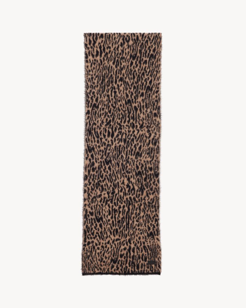 sciarpa con motivo leopardo in maglia