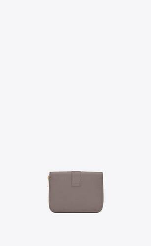ysl line compact zippered wallet in grained leather