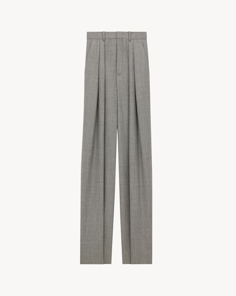 wide-leg pants in wool twill