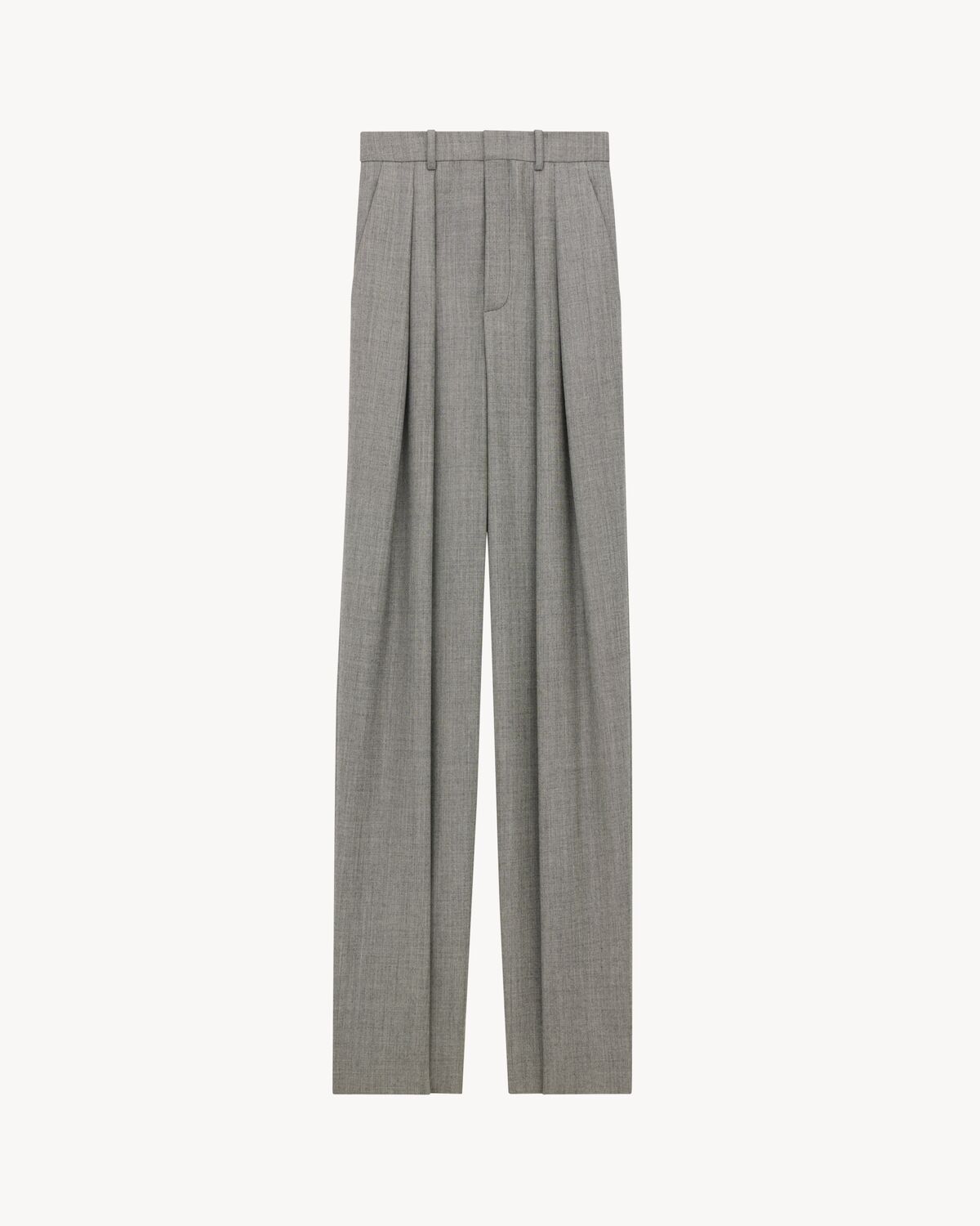 wide-leg pants in wool twill