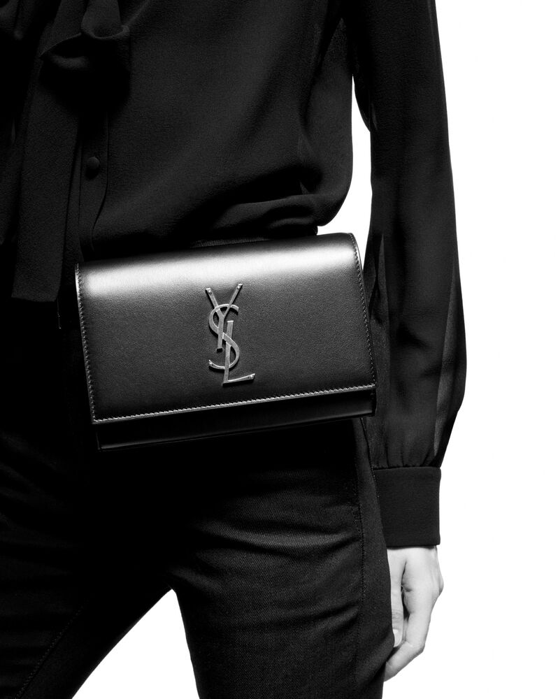 Saint Laurent Kate Belt Bag in Grain de Poudre-Embossed Leather - Black - Women - 85