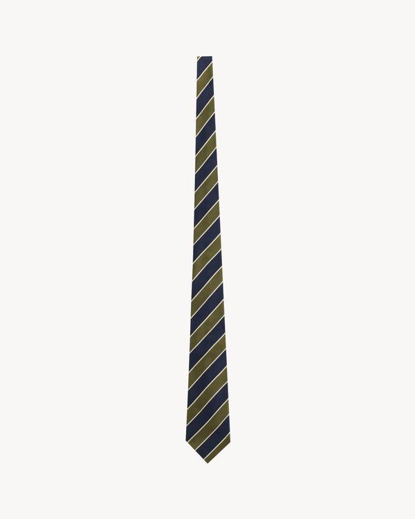 wide tie in striped silk | Saint Laurent | YSL US