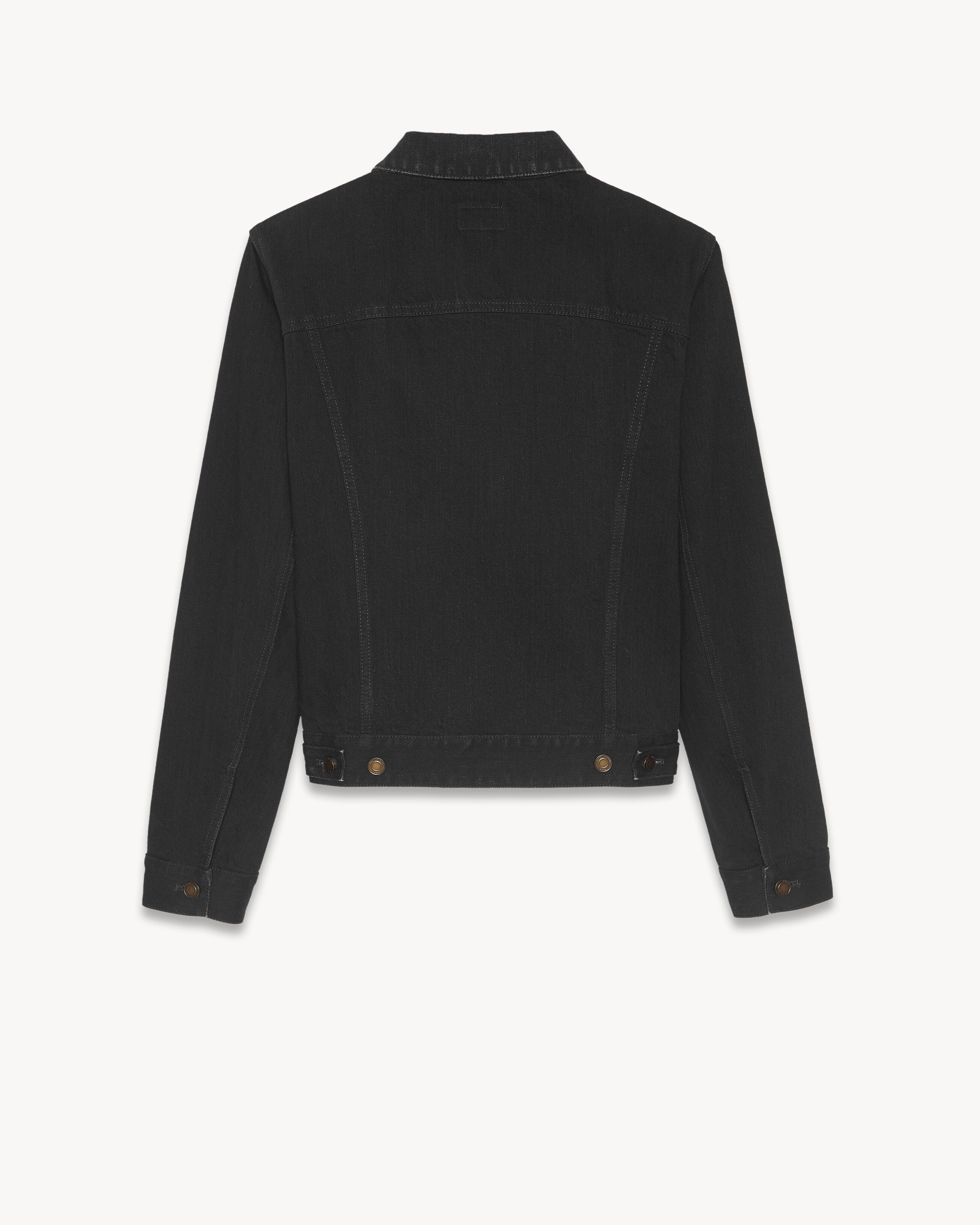 fitted jacket in worn black denim