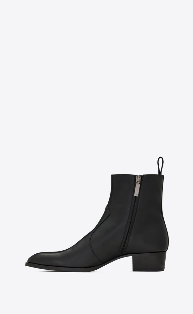 wyatt zipped boots in smooth leather