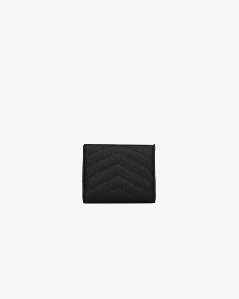 Saint Laurent Cassandre Quilted Textured-leather Wallet