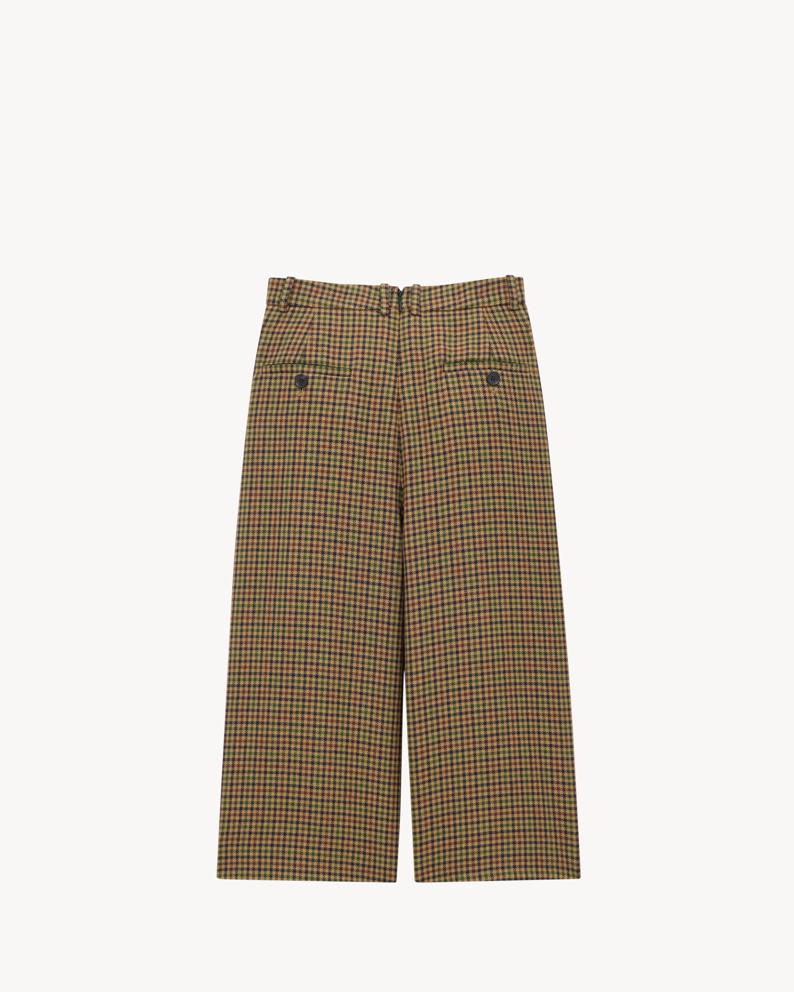 culottes em lã xadrez