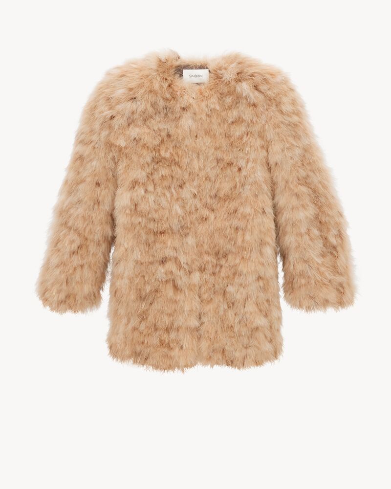 feather coat in marabou