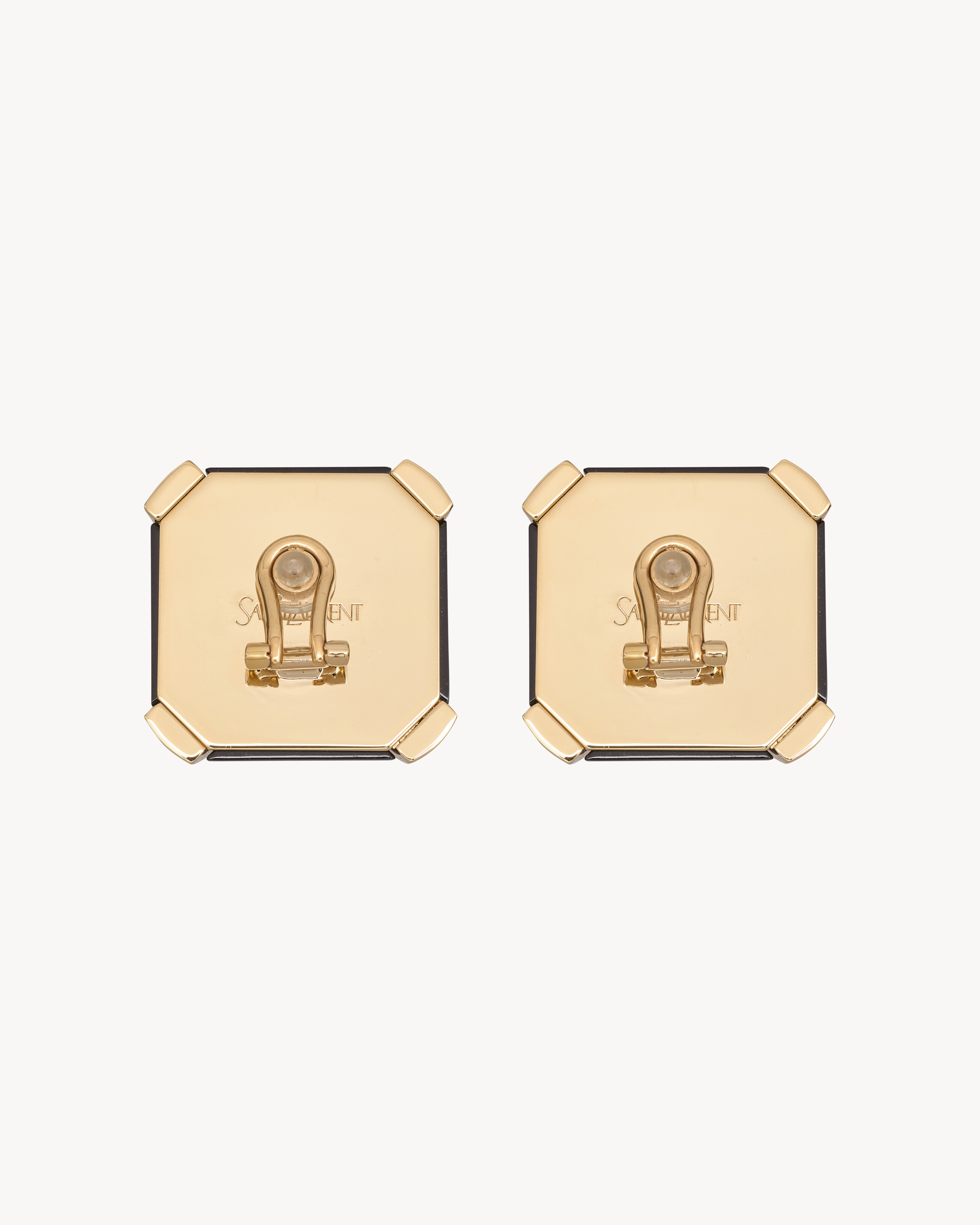 crystal cross earrings in resin and metal