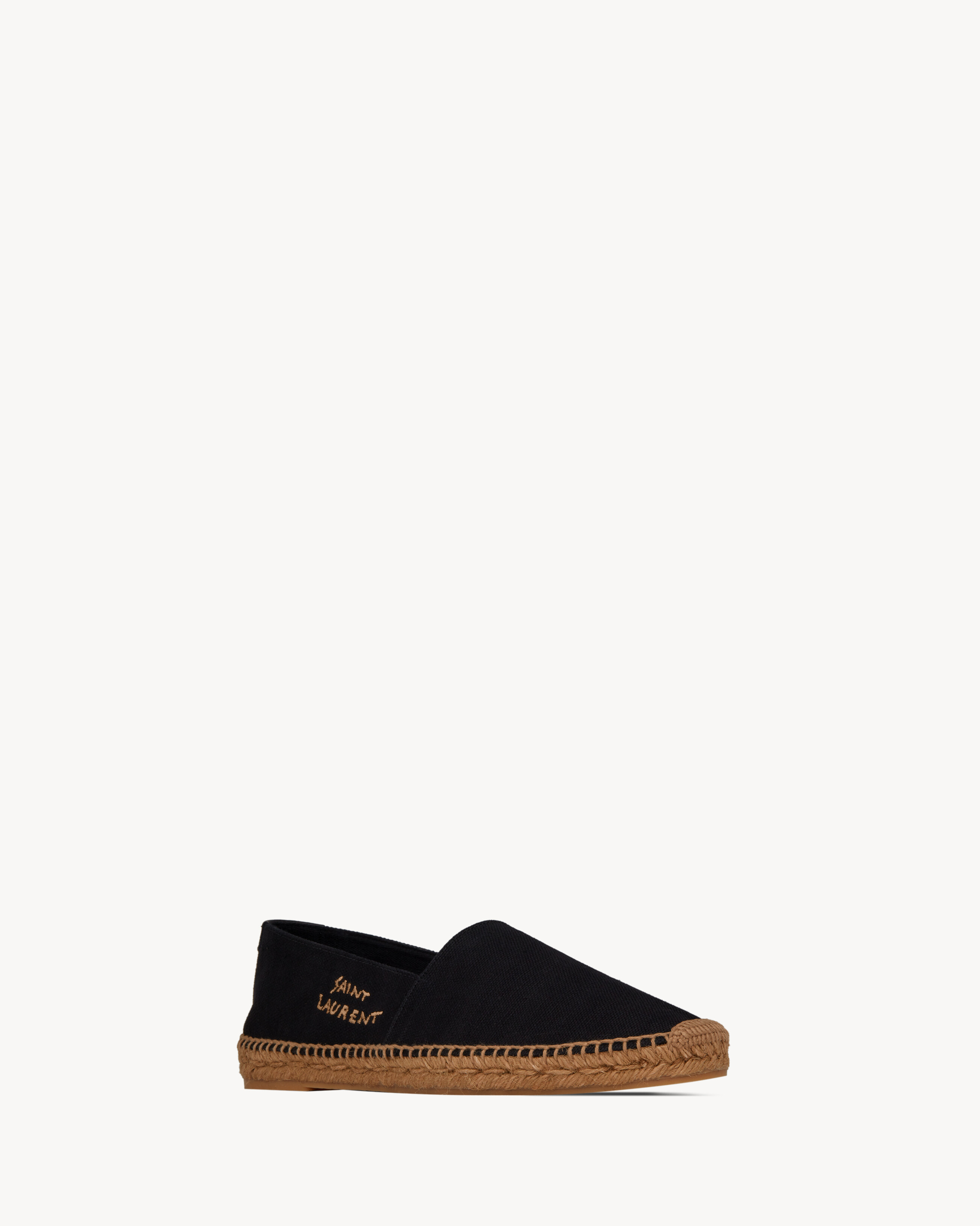 Espadrilles aus Canvas mit Saint Laurent Stickerei