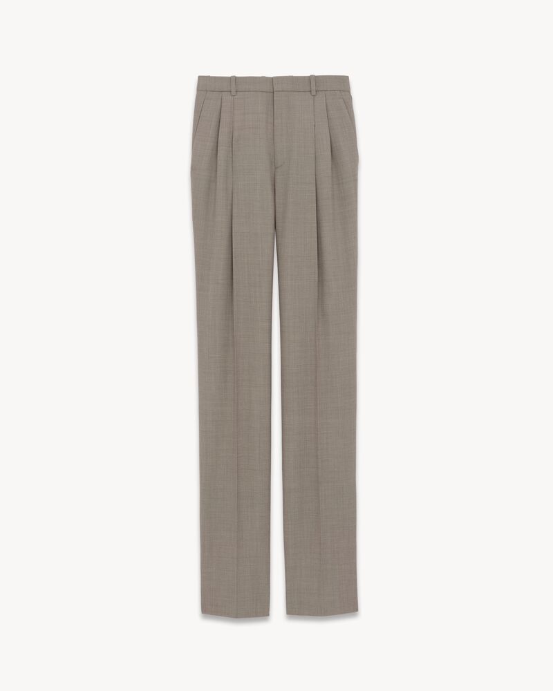 high-waisted pants in wool
