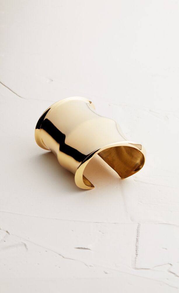 Manchette large bambou en or jaune 18 K