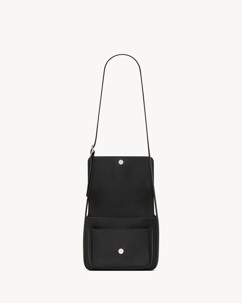 Bolsa satchel pequena SAINT LAURENT em couro liso