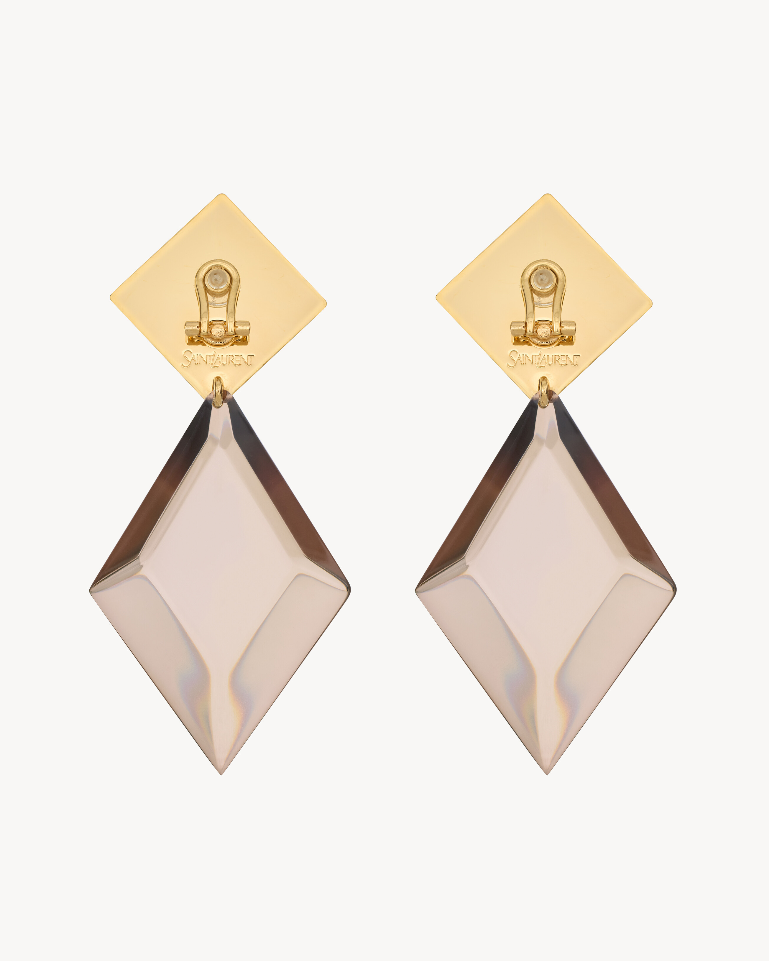 pyramid earrings in resin and metal