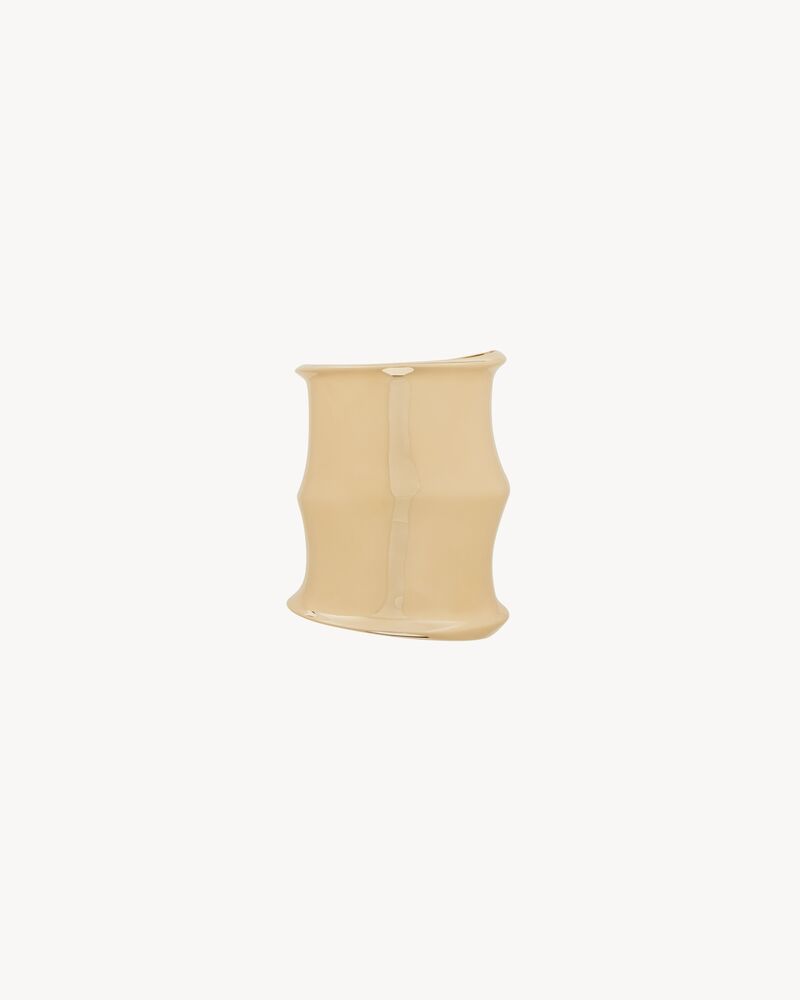 wide bamboo cuff in 18K yellow gold