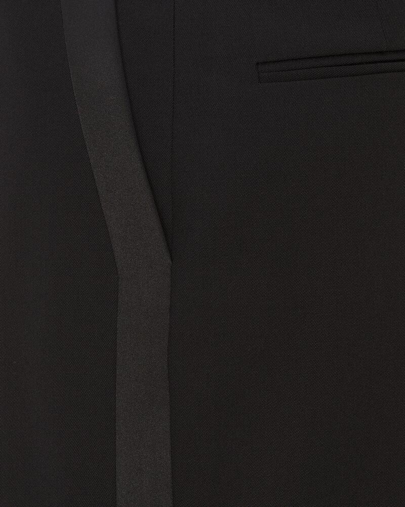 High-waisted tuxedo pants in grain de poudre