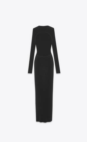 open-back dress in cashmere, wool and silk
