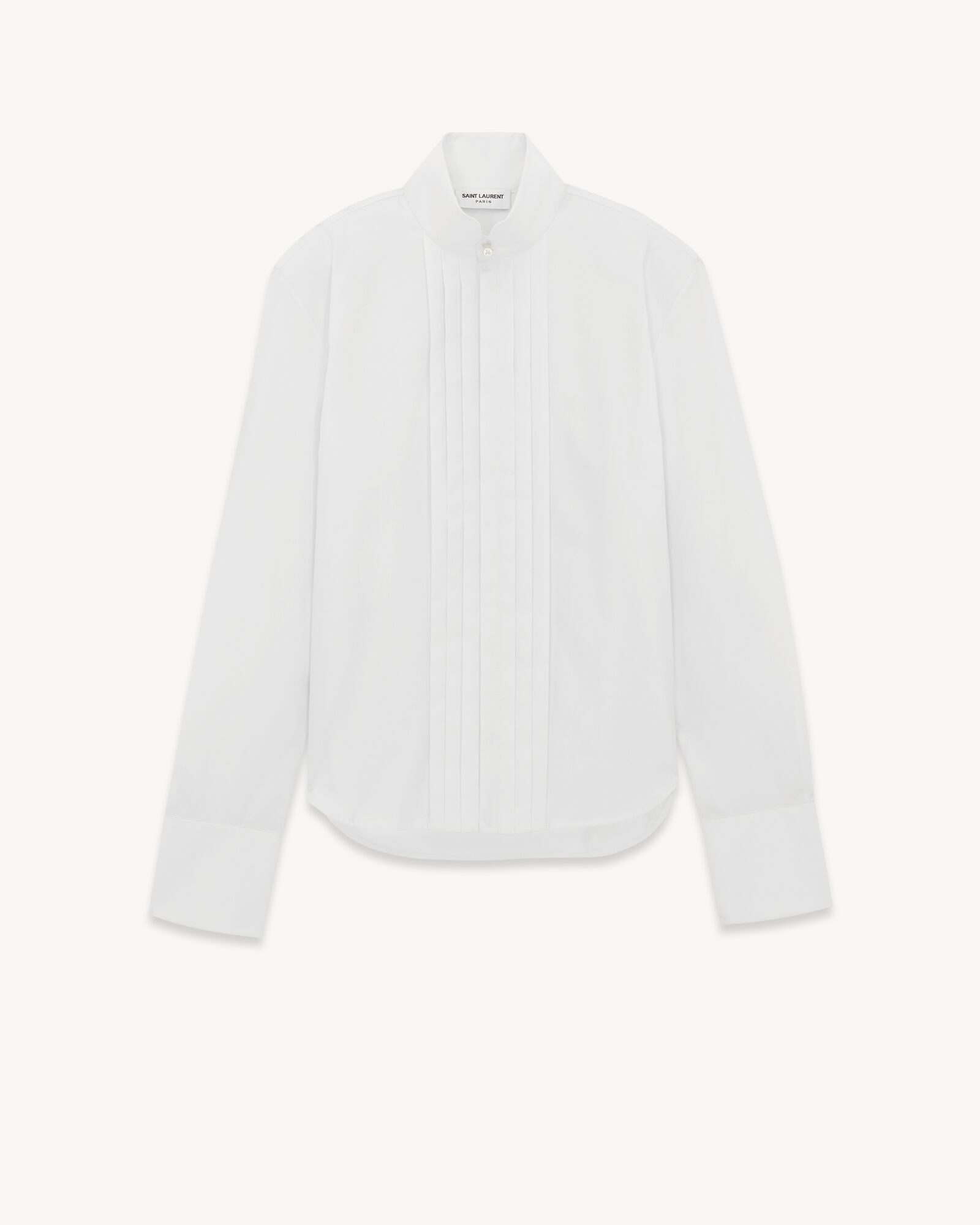 Pleated Shirt in Poplin | Saint Laurent | YSL.com