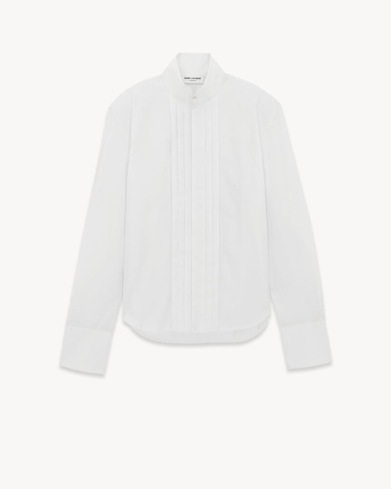 pleated shirt in cotton poplin