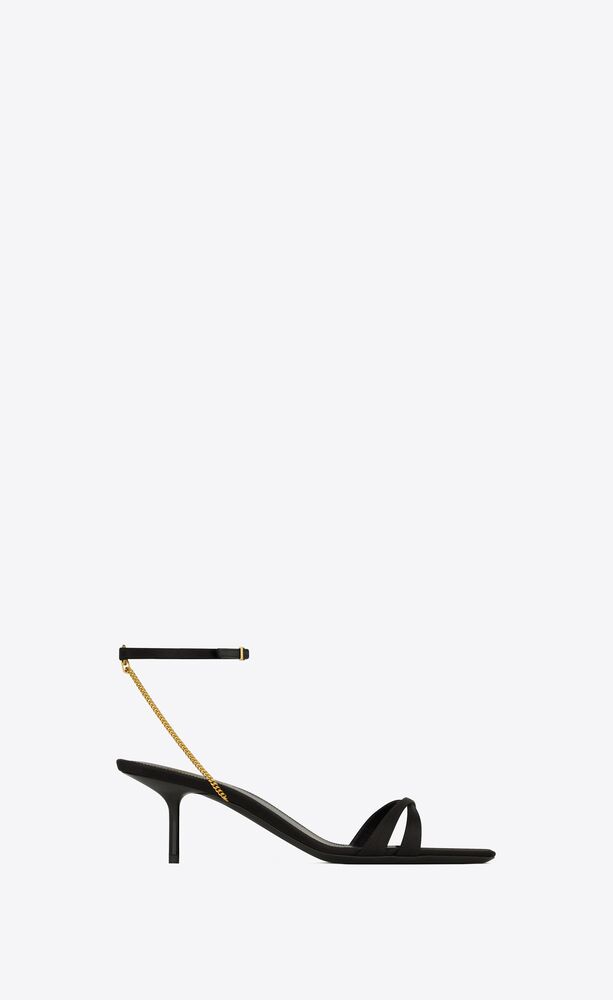 Charlotte satin sandals in black - The Row
