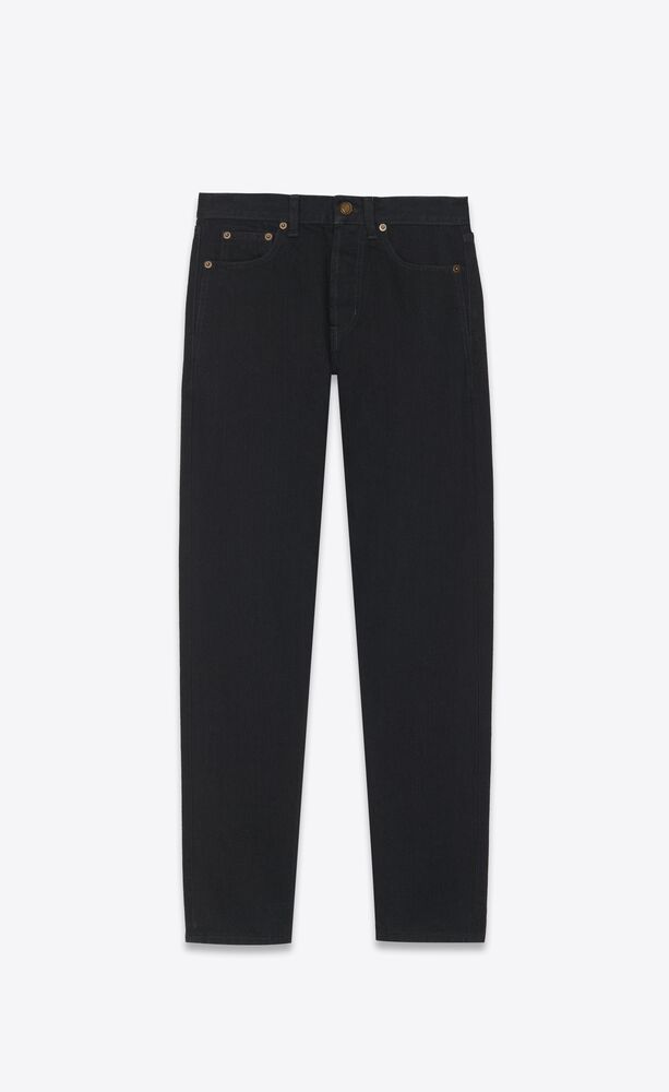 slim-fit jeans in worn black denim