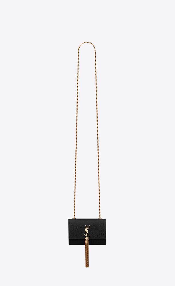 Saint Laurent Kate Tassel Leather AirPods Micro Bag - Noir