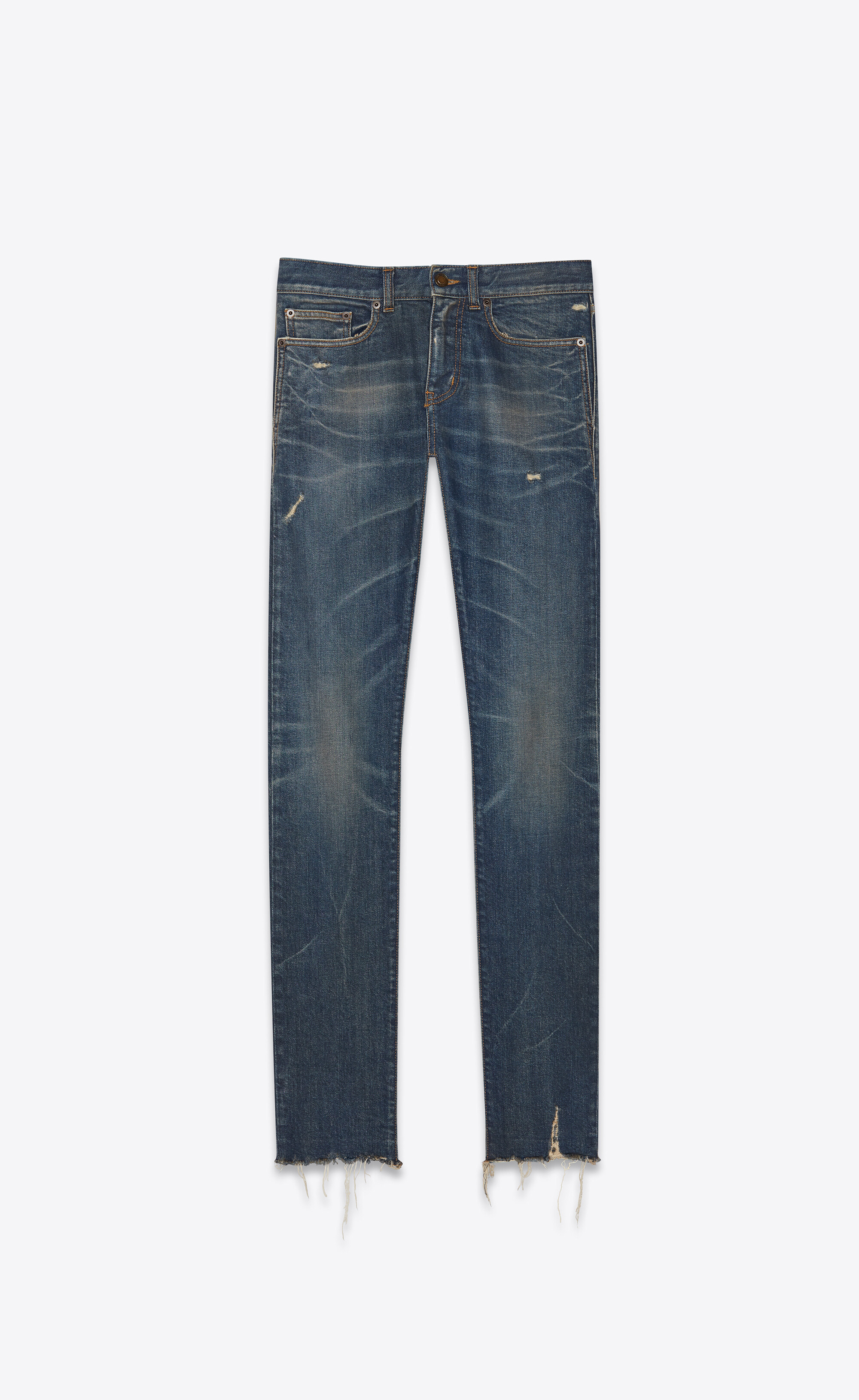 raw edge skinny jeans mens