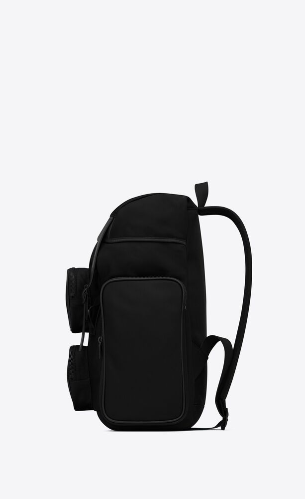 M black multi-pocket backpack
