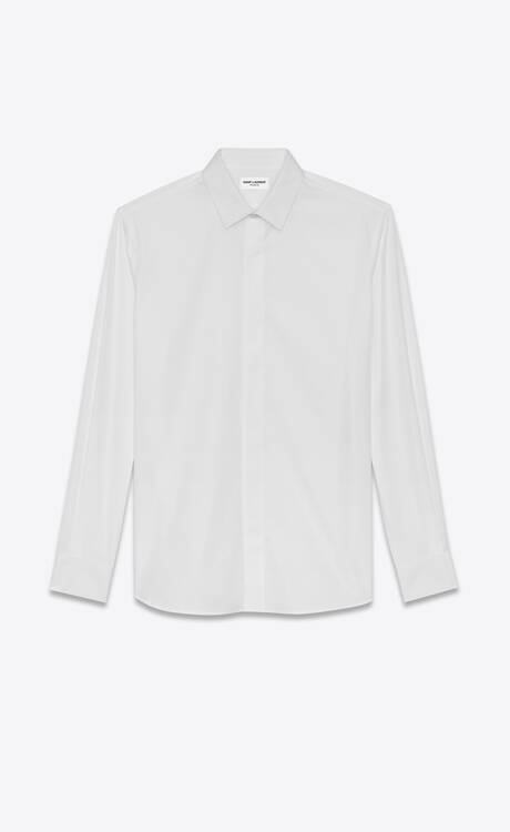 Yves collar shirt in cotton poplin | Saint Laurent United States | YSL.com