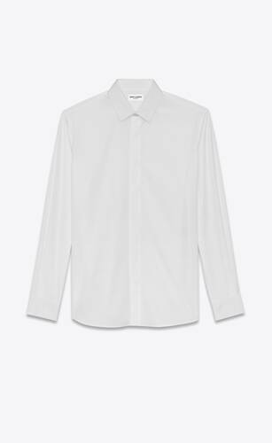yves collar shirt in cotton poplin