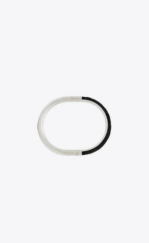 bracelet à ovale en velours et métal