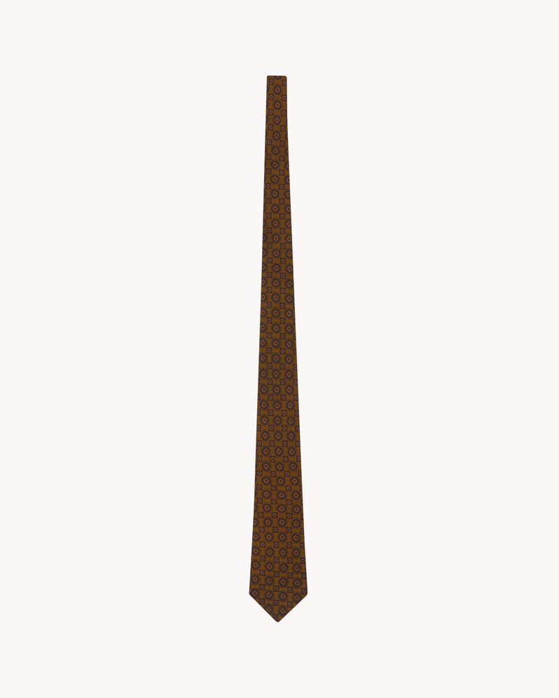 wide tie in medallion silk twill