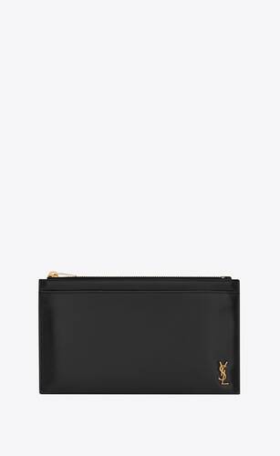 tiny monogram bill pouch in shiny leather