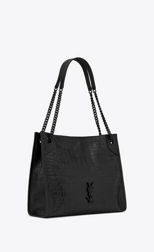 NIKI medium shopping bag in crocodile-embossed leather | Saint 