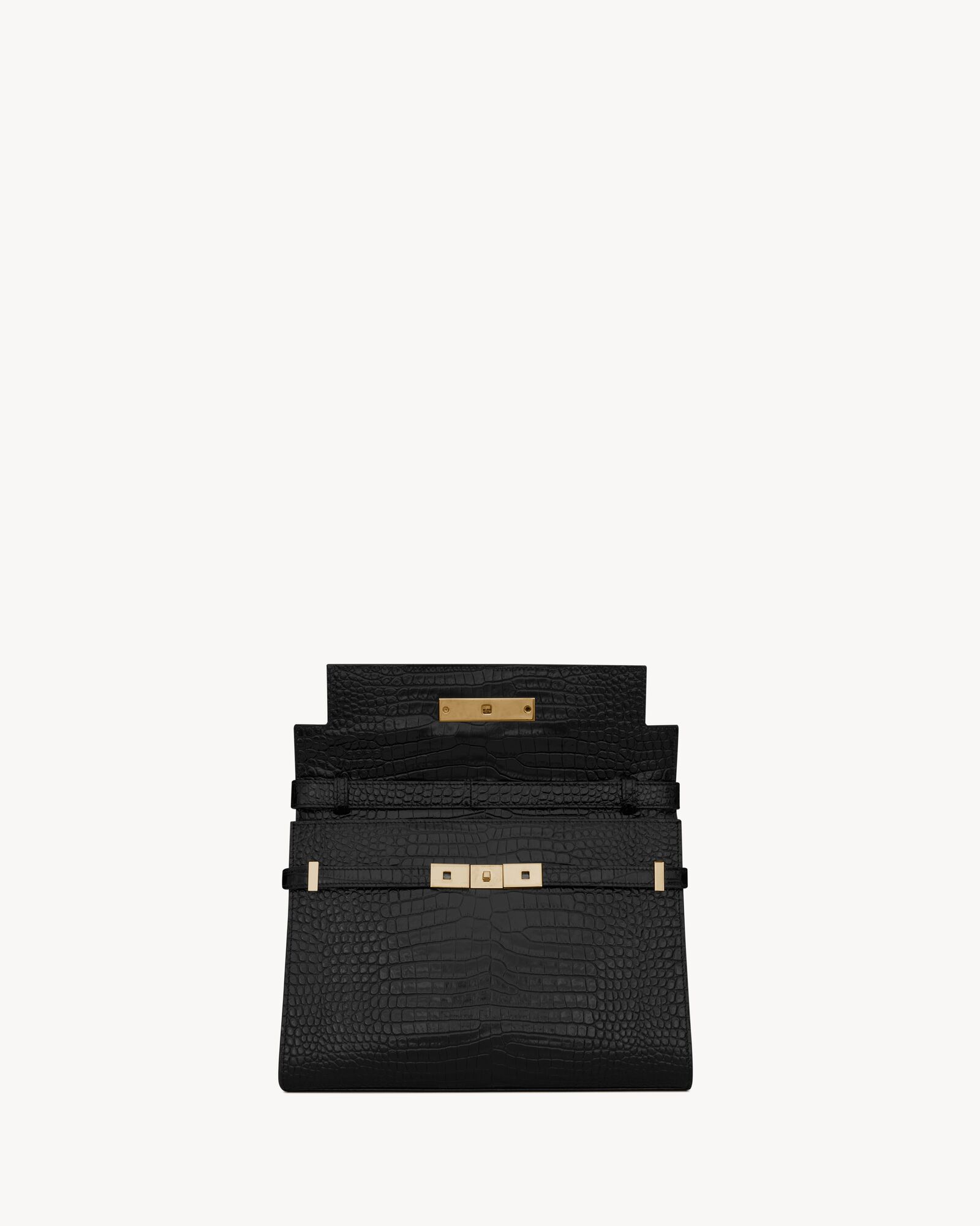 MANHATTAN shoulder bag in crocodileembossed shiny leather Saint