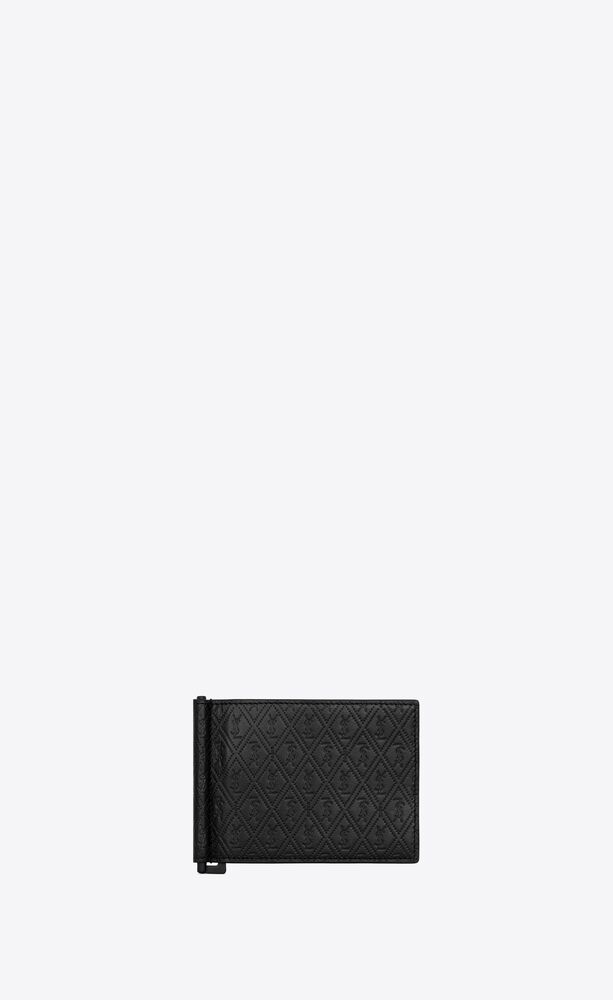 le monogramme bill clip wallet in embossed smooth leather