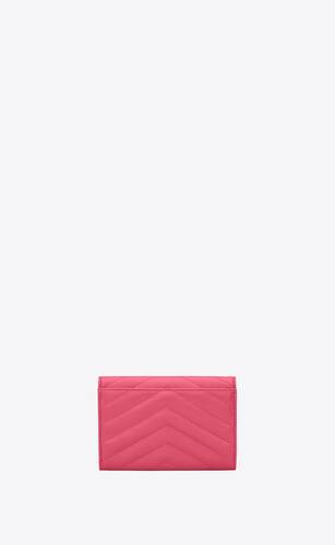 ↘️New Price↘️ Saint Laurent Cassandre Matelasse Chain Wallet in Grain De  Poudre Embossed Leather-Pink Leather Type: Grained…
