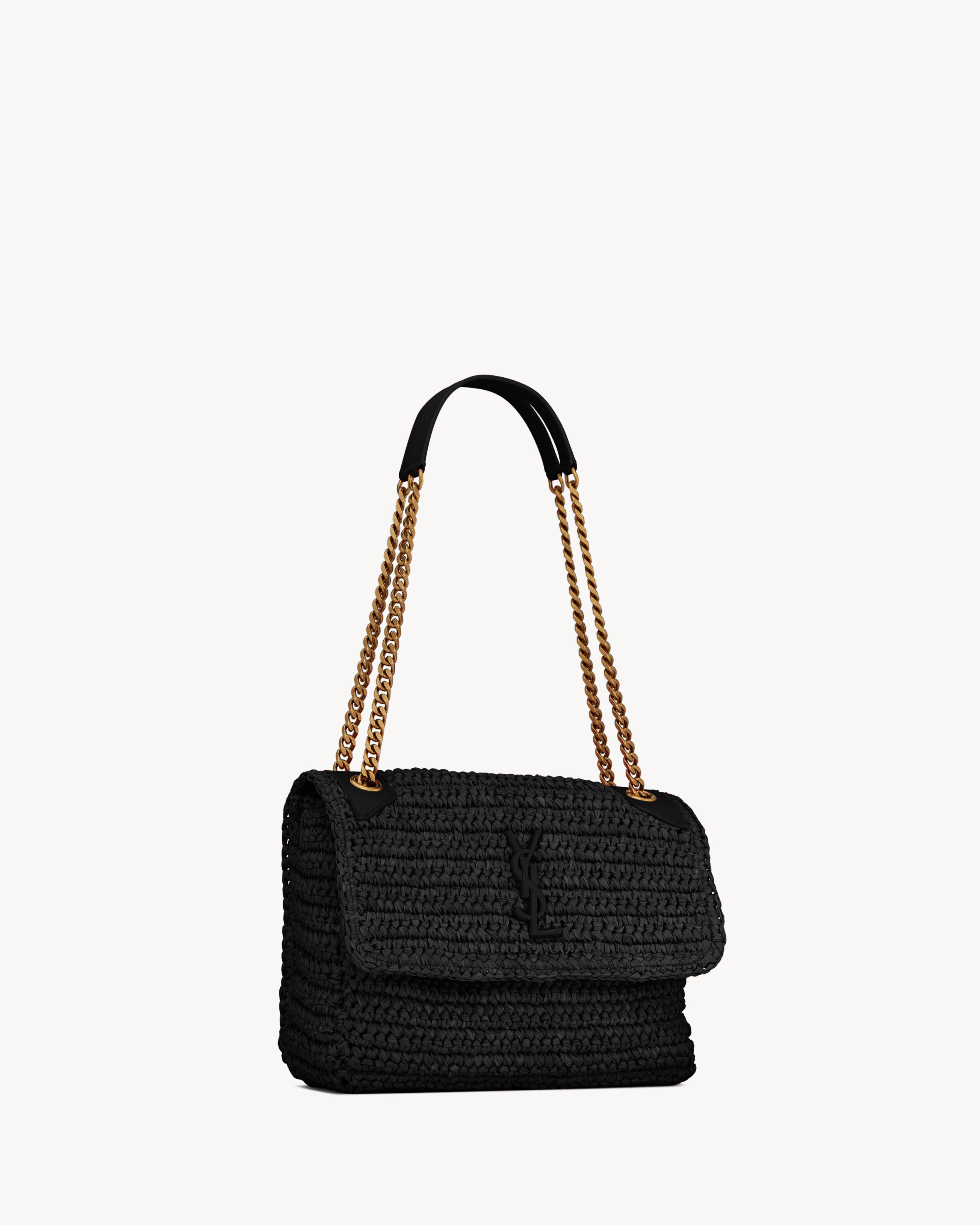 NIKI medium in raffia and leather