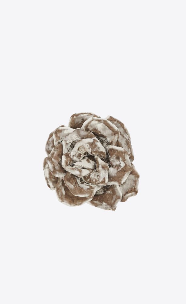 large wild rose brooch in crushed velvet and metal
