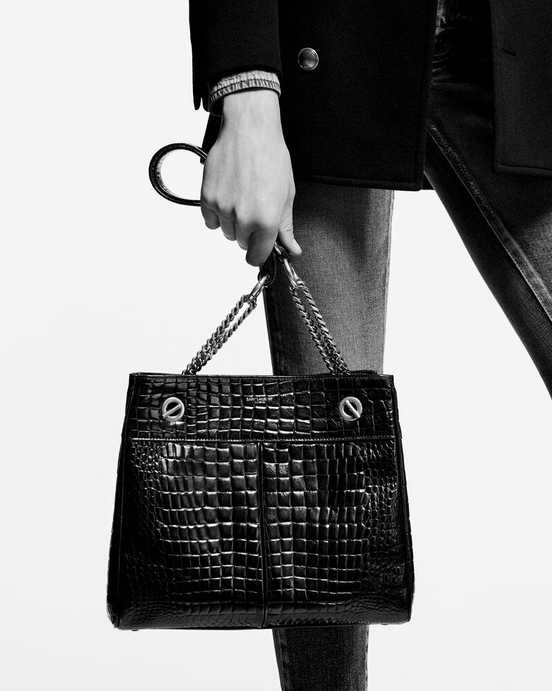 saint laurent croc tote