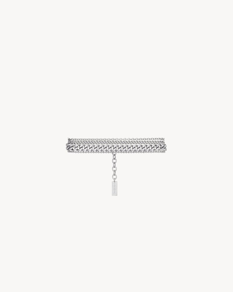 multi-chain bracelet in 18K grey gold