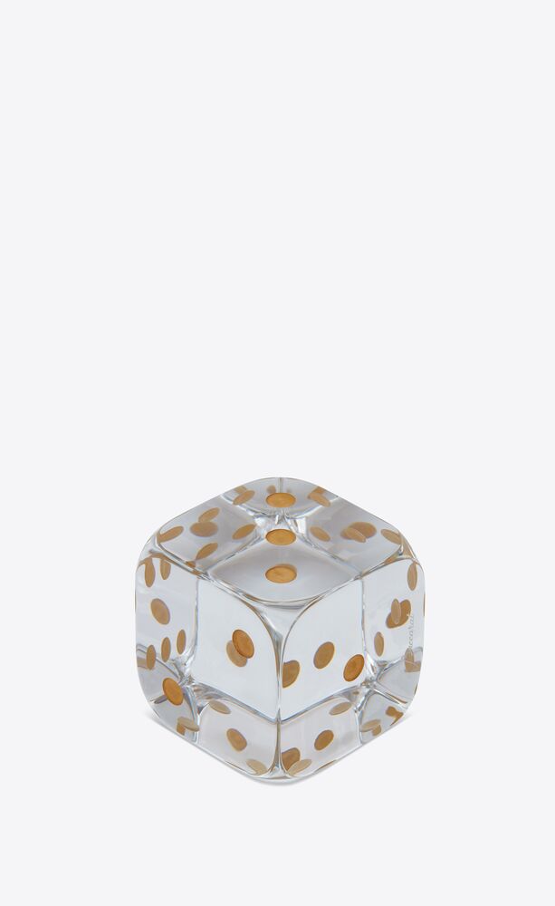 Baccarat dice paperweight in crystal | Saint Laurent