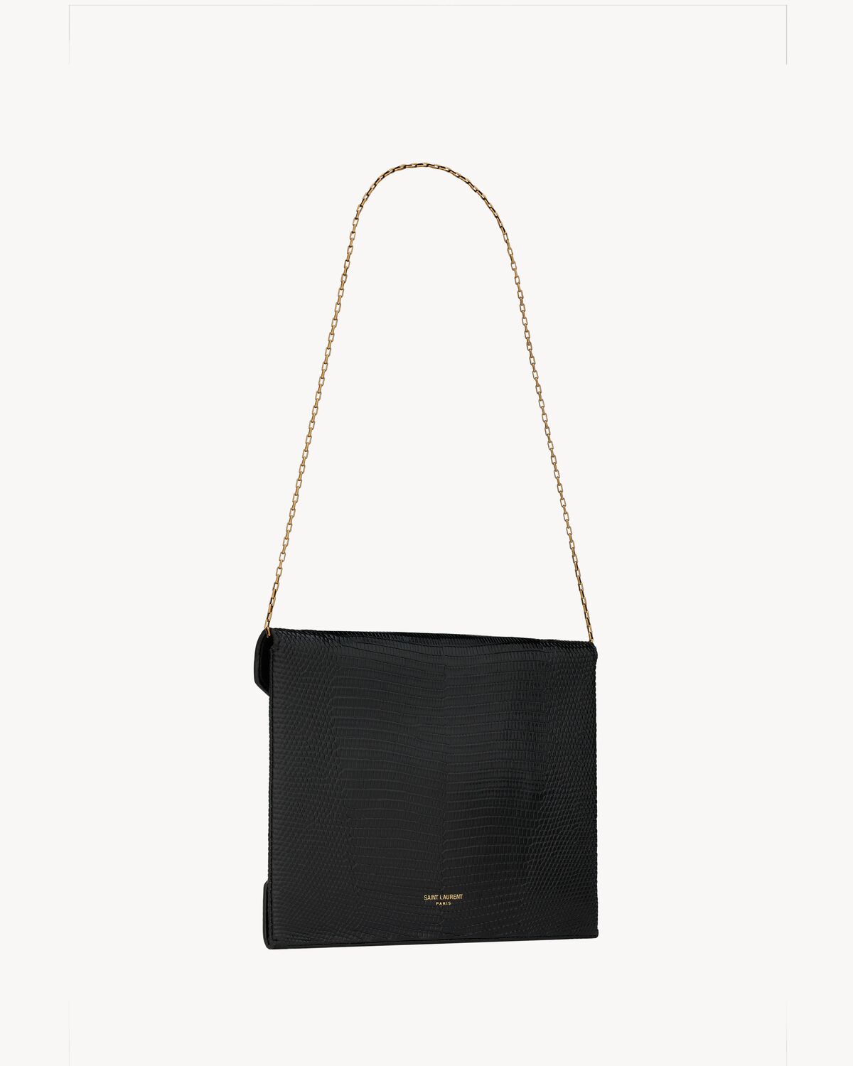 LETTER POUCH ON CHAIN IN LIZARD | Saint Laurent | YSL.com