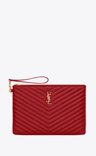 monogramme pochette pour tablette en cuir matelassé